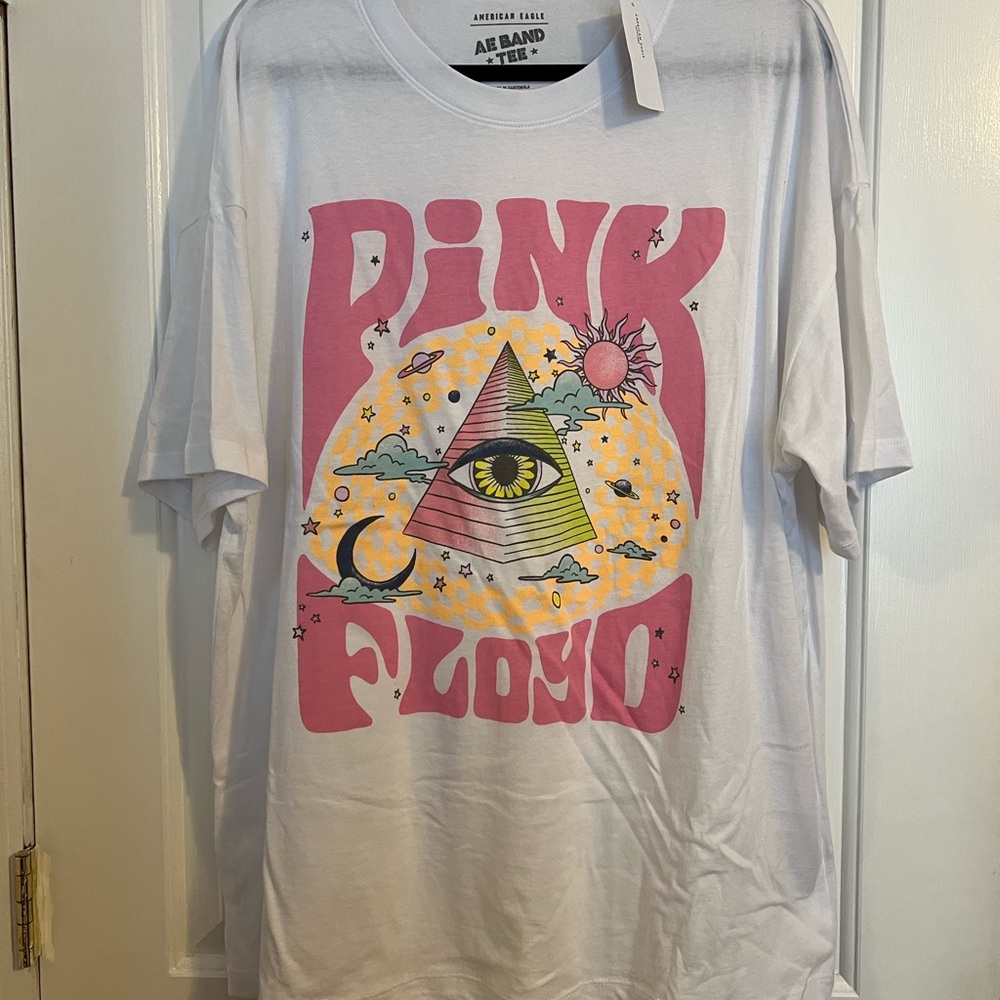 American Eagle Outfitters White Pink Floyd Graphic Tee